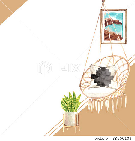 Boho furniture frame watercolor 83606103