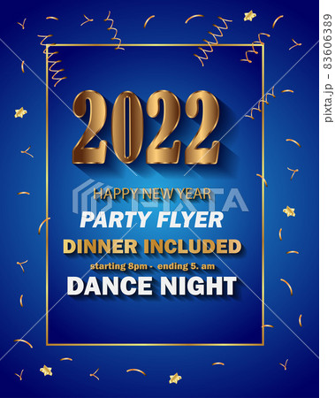 2022 Happy New Year background for your seasonal invitations, festive posters, greetings cards. 83606389