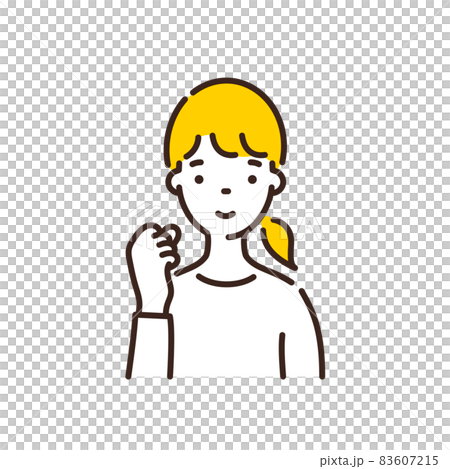 やる気を出している女性のイラスト やる気を出している女性のイラスト 83607215