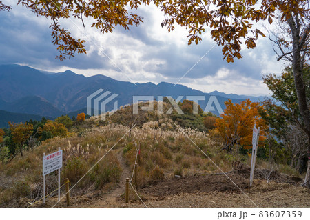 観音峰展望台から観音峰山の山頂へ向かう登山道 83607359