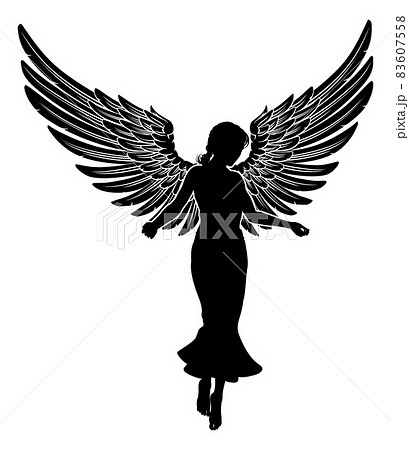 Angel Woman With Wings Silhouetteのイラスト素材