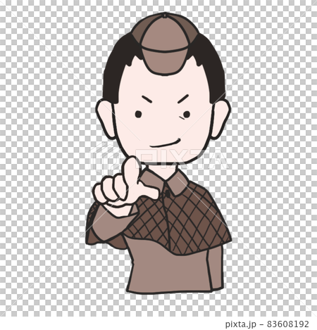 人差し指を向けてくる中年の探偵（男1） 83608192