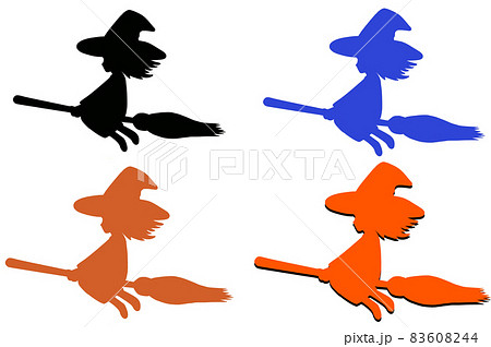 魔女 シルエットセットのイラスト素材 6044