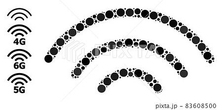 Dotted Wi-Fi Source Composition of Circles and Other Icons 83608500