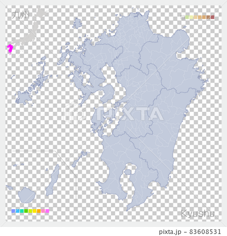 九州地方の地図・Kyushu 83608531