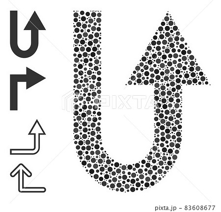 Dotted Turn Forward Composition of Rounded Dots with Bonus Icons Dotted Turn Forward Composition of Rounded Dots with Bonus Icons 83608677