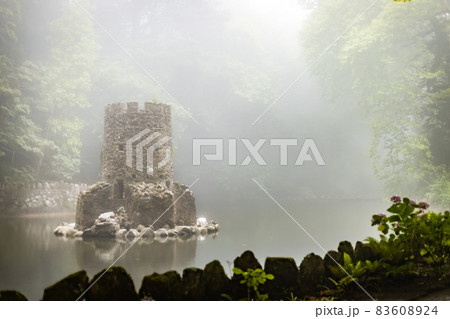 The ruins in the rainy and foggy weather in the forest, Sintra Portugal The ruins in the rainy and foggy weather in the forest, Sintra Portugal 83608924