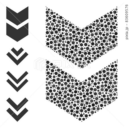 Dotted Shift Down Composition of Rounded Dots and Other Icons 83609576