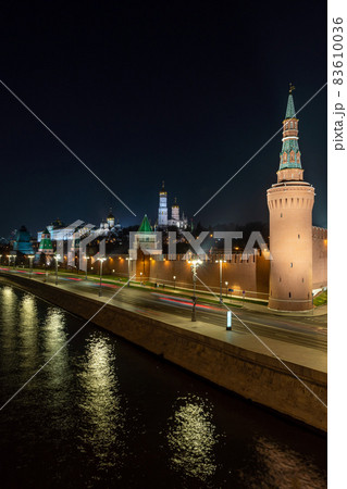 Moscow at night. Moscow Kremlin and Kremlin embankment Moscow at night. Moscow Kremlin and Kremlin embankment 83610036