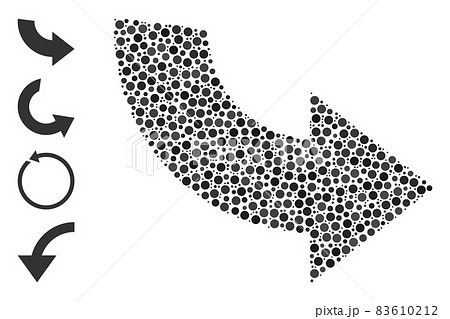Dotted Rotate Ccw Mosaic of Round Dots and Bonus Icons Dotted Rotate Ccw Mosaic of Round Dots and Bonus Icons 83610212