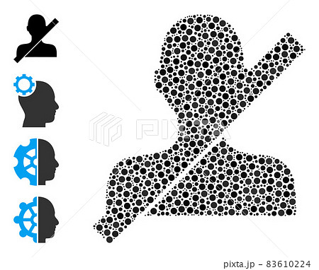 Dotted Restricted Boy Collage of Round Dots and Similar Icons Dotted Restricted Boy Collage of Round Dots and Similar Icons 83610224