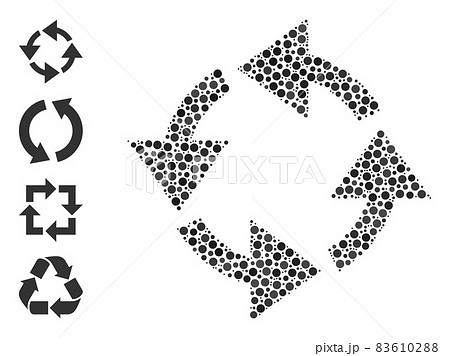 Dotted Recycle Composition of Rounded Dots and Similar Icons 83610288