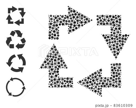 Dotted Recycle Composition of Round Dots with Other Icons 83610309
