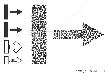 Dotted Pull Right Collage of Circles and Bonus Icons 83610364