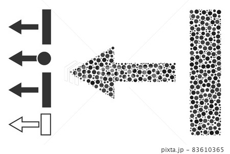 Dotted Pull Left Composition of Circles with Other Icons 83610365