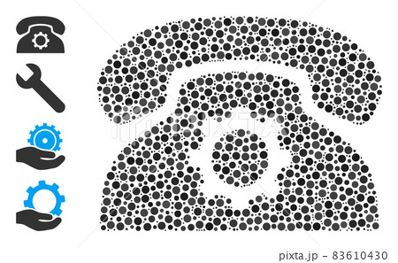 Dotted Phone Settings Collage of Circles and Bonus Icons 83610430