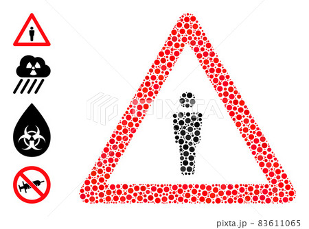 Dotted Human Warning Collage Of Round Dots With のイラスト素材
