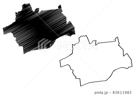 Braga City (Portuguese Republic, Portugal) map vector illustration, scribble sketch City of Braga map 83611983