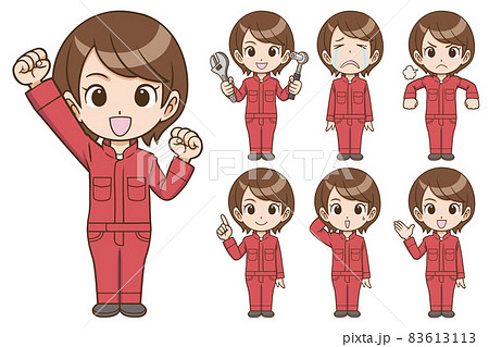 整備士の女性 全身 セット 整備士の女性 全身 セット 83613113