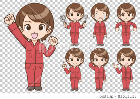 整備士の女性 全身 セット 整備士の女性 全身 セット 83613113