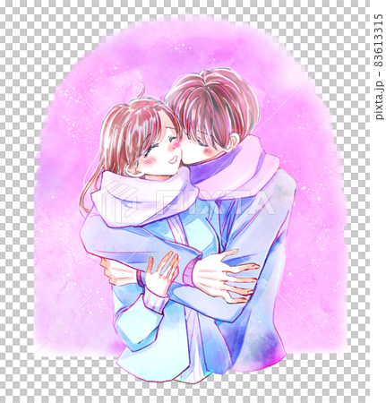 冬天擁抱的情侶 冬天擁抱的情侶 83613315