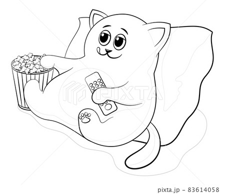 Cartoon Cat Televiewer 83614058