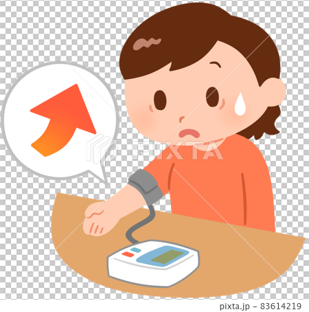 Woman measuring blood pressure (hypertension) 83614219