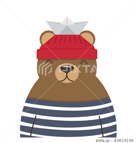 Cute bear doodle sailor cartoon 83614236