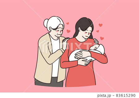 Happy three generations of women on one picture  83615290