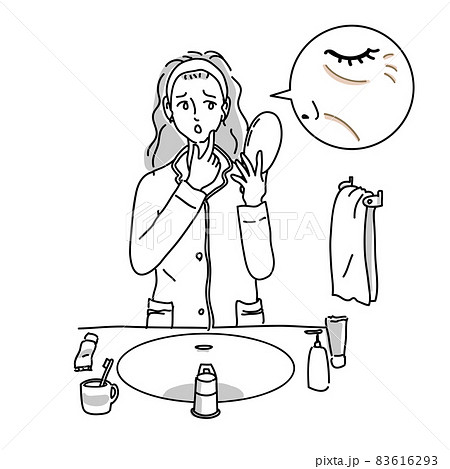お肌のトラブルに悩む女性 しわ たるみ お肌のトラブルに悩む女性 しわ たるみ 83616293