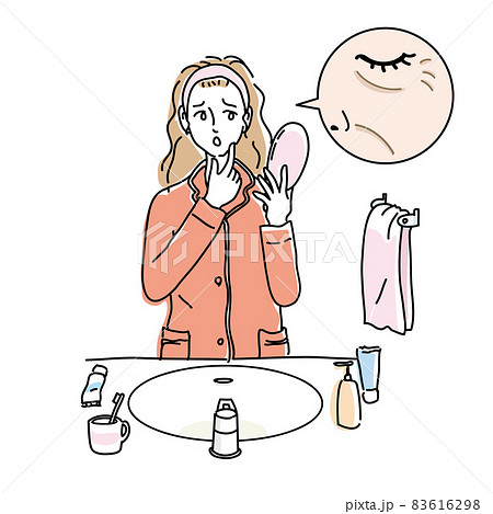 お肌のトラブルに悩む女性 しわ たるみ お肌のトラブルに悩む女性 しわ たるみ 83616298