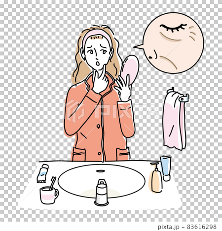 お肌のトラブルに悩む女性 しわ たるみ お肌のトラブルに悩む女性 しわ たるみ 83616298