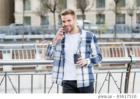 Business people office worker talking on smartphone. Business people office worker talking on smartphone. 83617510