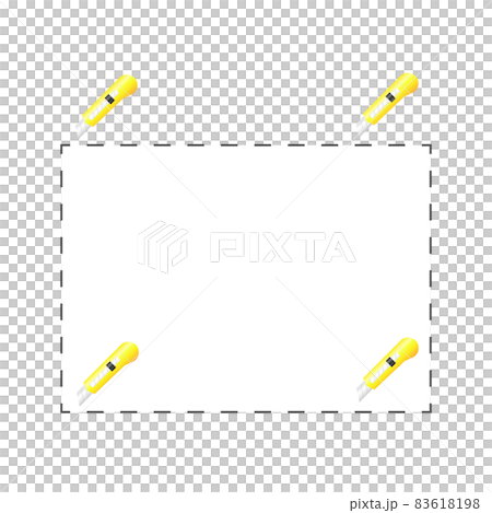 美工刀和切割線的插圖 83618198