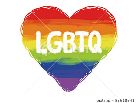 LGBT LGBTQ レインボーハート　ロゴ　透明 83618841