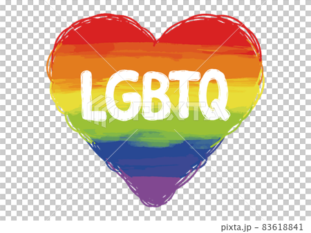 LGBT LGBTQ レインボーハート　ロゴ　透明 83618841