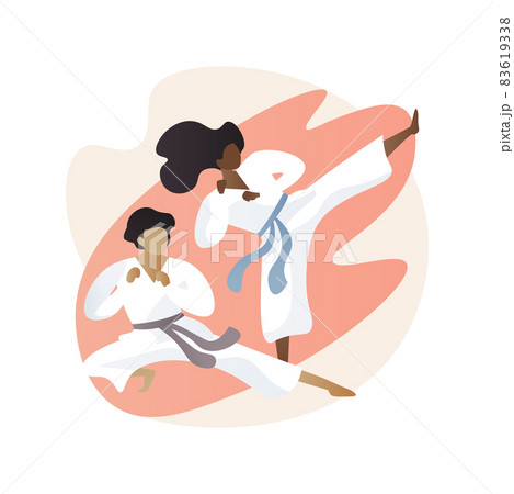 Karate camp abstract concept vector illustration. 83619338