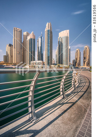 Day view of Dubai Marina bay with clear sky, UAE Day view of Dubai Marina bay with clear sky, UAE 83619566