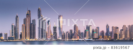 Dubai Marina bay view from Palm Jumeirah, UAE Dubai Marina bay view from Palm Jumeirah, UAE 83619567