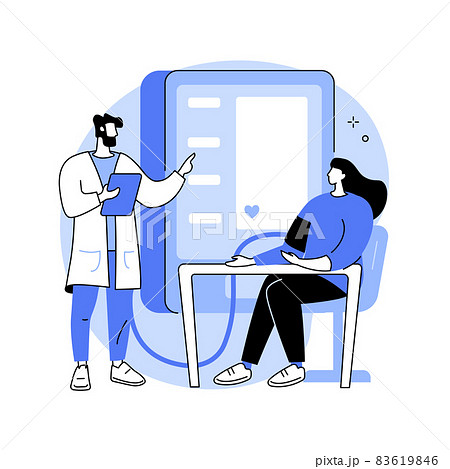 Blood pressure screening abstract concept vector illustration. Blood pressure screening abstract concept vector illustration. 83619846
