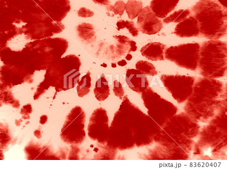 Red Dyeing Pattern. Spiral Water Dress. Artistic 83620407