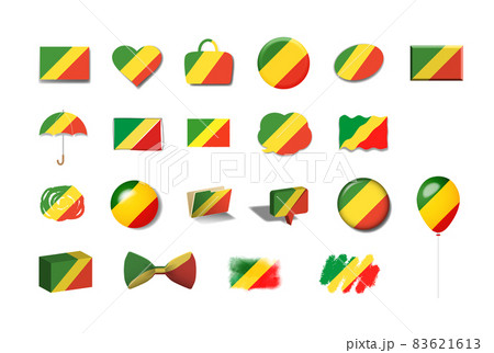 コンゴ民主共和国-国旗イラスト21種セット