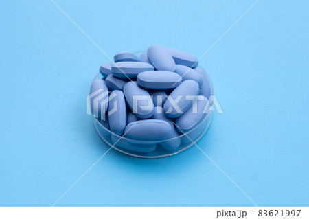 PrEP ( Pre-Exposure Prophylaxis) blue pills used to prevent HIV 83621997
