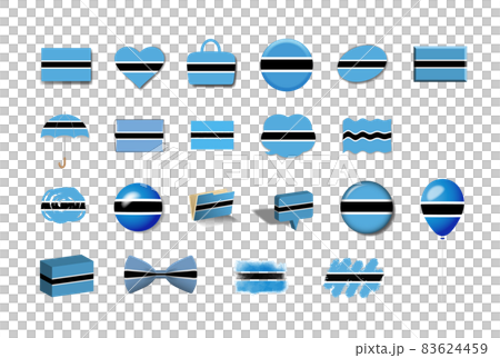 Botswana-21 national flag illustration set 83624459