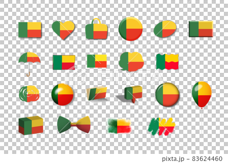 Benin-21 national flag illustration set 83624460