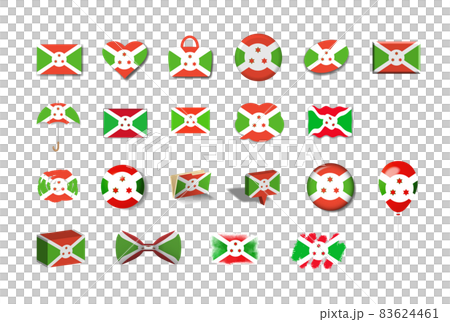 Burundi-21 national flag illustration set 83624461