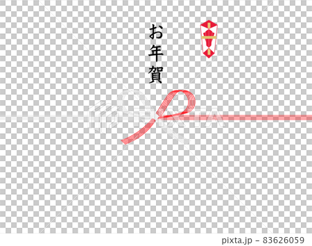 Red and white paper bowknot New Year's greetings 83626059