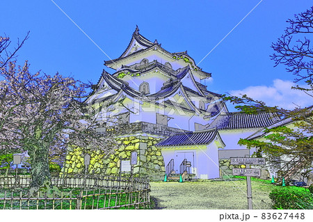 彦根城 国宝天守閣 桜 彦根城 国宝天守閣 桜 83627448