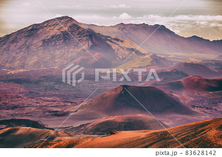 Volcano mountain landscape nature in Maui, Hawaii. Haleakala Crater National Park. 83628142