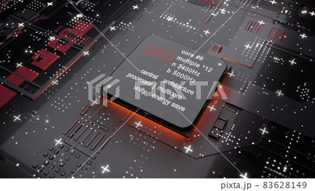 Abstract CPU with glow from below Abstract CPU with glow from below 83628149